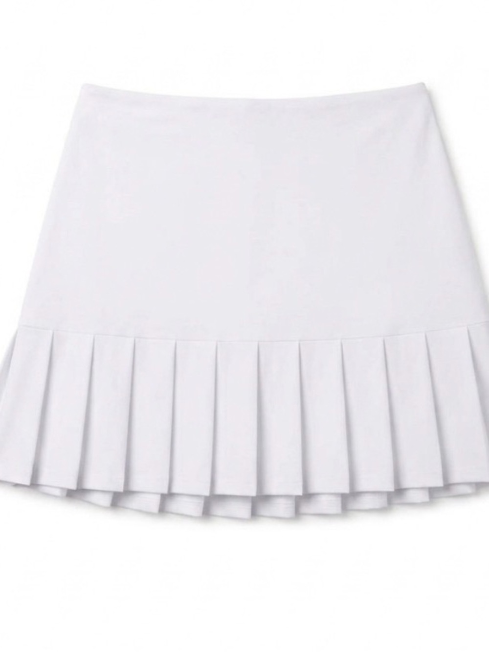 Lady Hagen White Pleated Ruffle Hem Mini Skirt